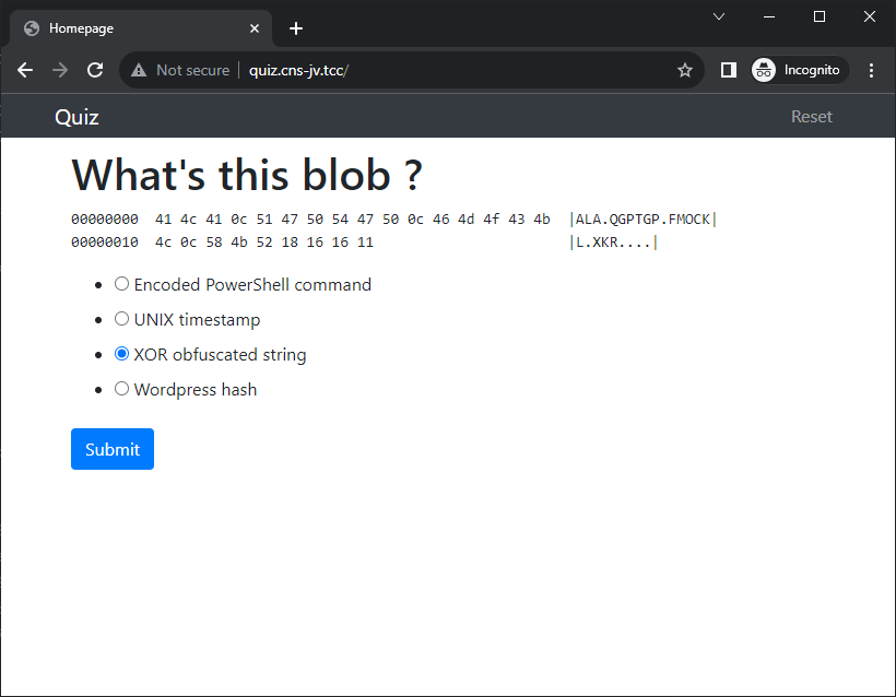 XOR obfuscated string