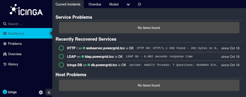 HTTP, LDAP and DB in Icinga